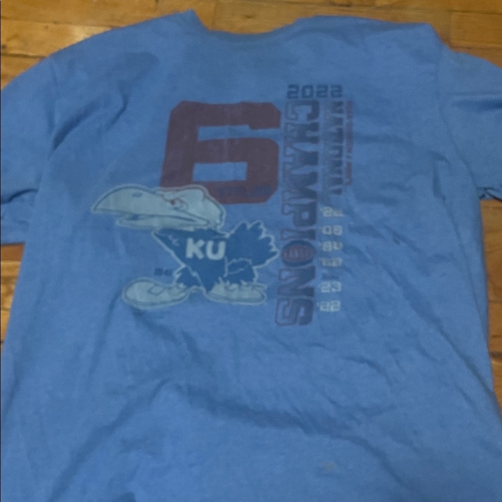 Gildan Blue Long Sleeve Tee with Graphic